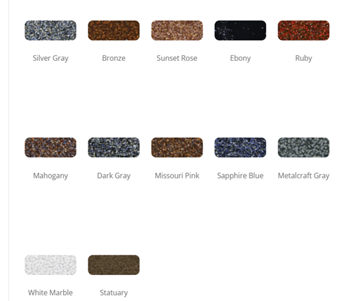 Granite vases's colors