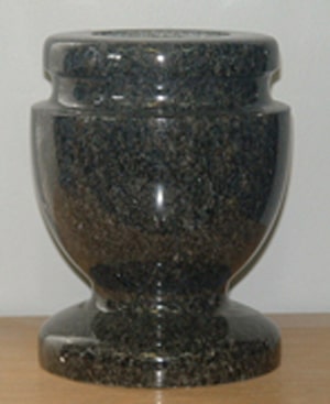 Black granite vase