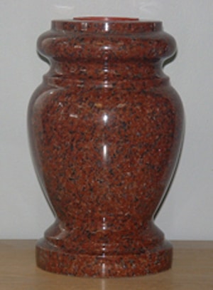 Red granite vase