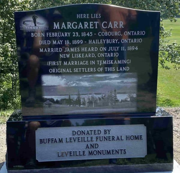Modern headstone with black granite