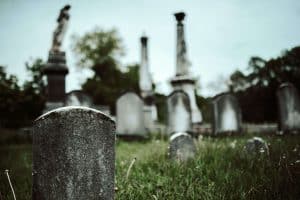 Headstones in a cemetery in Gatineau